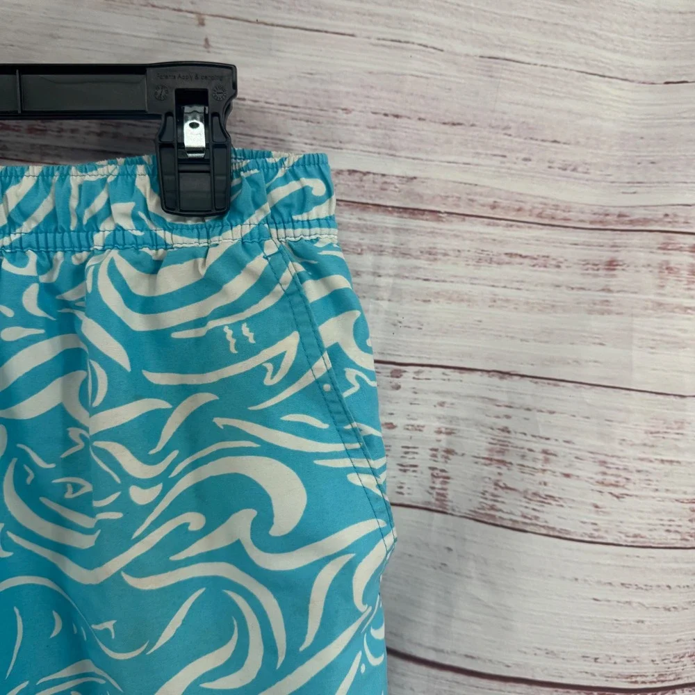 Vineyard Vines Swim Trunks Shorts Mens Size Large Fish Wave‎ Print lined